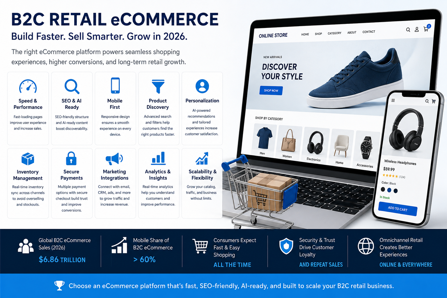 B2C Retail eCommerce: The Complete Guide to Choosing an eCommerce Platform in 2026