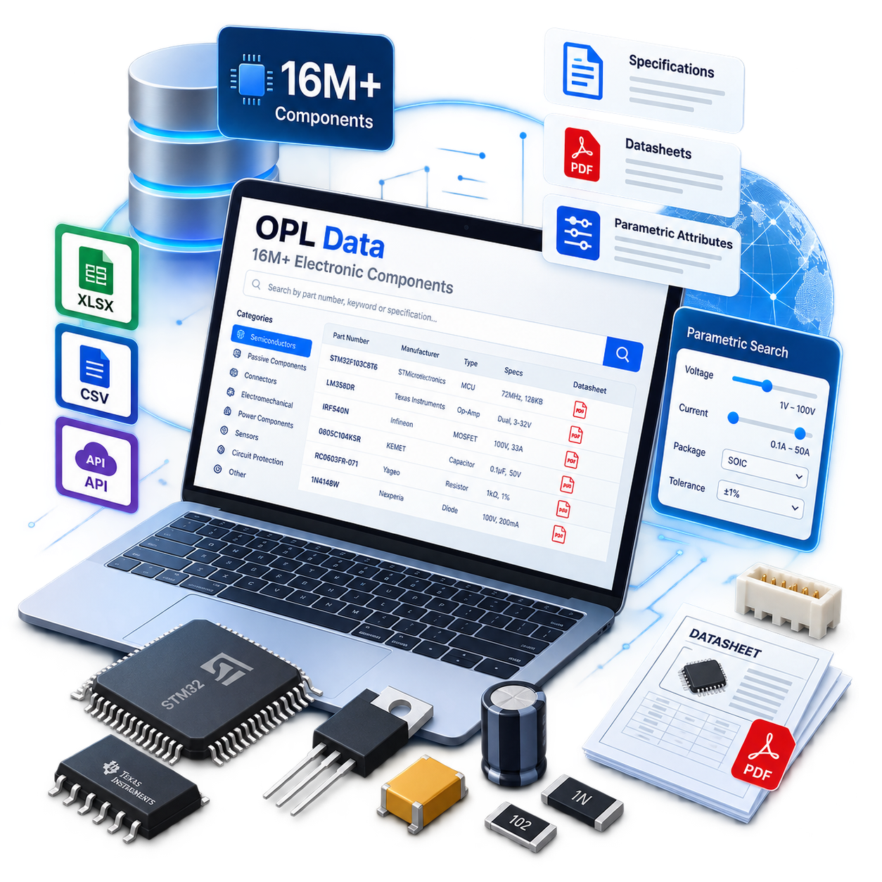 OPL Data 16-million component parts library
